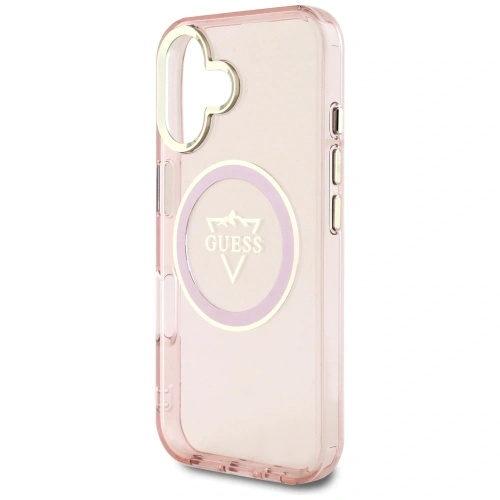 Kup Etui Guess IML Metal Mountain Logo MagSafe pro Apple iPhone 16 růžové - GUE4392 - {ean13} - Sklep Home Screen