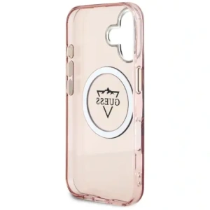 Kup Guess IML Metall Berg Logo MagSafe Apple iPhone 16 pink - GUE4392 - {ean13} - Sklep Home Screen