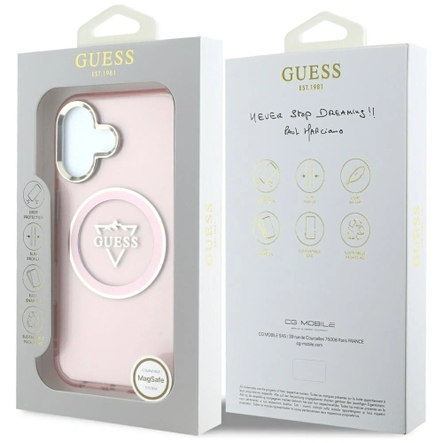 Kup Etui Guess IML Metal Mountain Logo MagSafe pro Apple iPhone 16 růžové - GUE4392 - {ean13} - Sklep Home Screen