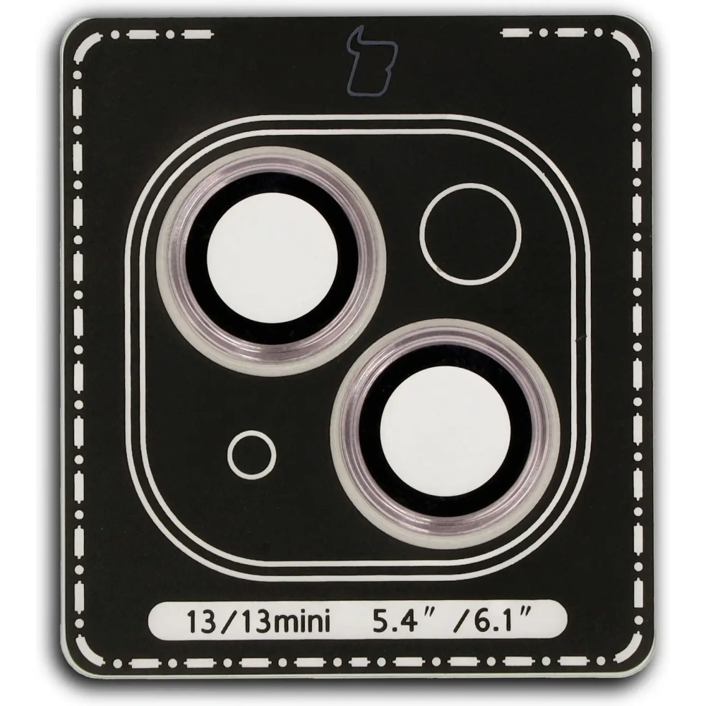 Szkło na aparat z aplikatorem Bizon Glass Snap Lens do Apple iPhone 13 / 13 Mini jasnoróżowe