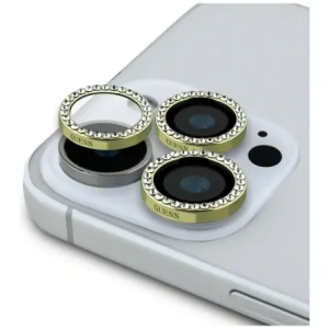 Kup Szkło na obiektyw aparatu Guess Rhinestone do Apple iPhone 16 Pro / 16 Pro Max złoty - GUE4393 - {ean13} - Sklep Home Screen