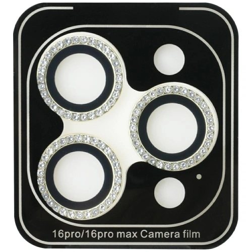 Kup Szkło na obiektyw aparatu Guess Rhinestone do Apple iPhone 16 Pro / 16 Pro Max złoty - GUE4393 - {ean13} - Sklep Home Screen