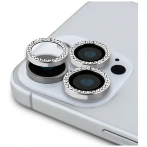 Kup Guess BP Rhinestone 2in1 Set aus gehärtetem Glas + Linsenschutz Apple iPhone 16 Pro Max Silber - GUE4394 - {ean13} - Sklep Home Screen