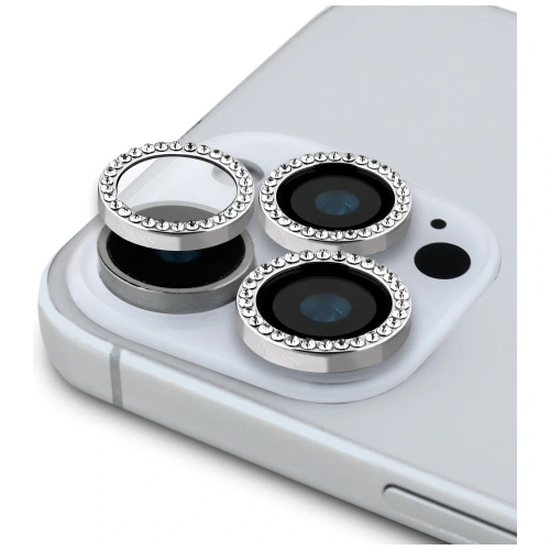 Kup Guess set BP Rhinestone 2in1 sticlă securizată + protecție lentilă Apple iPhone 16 Pro Max argintiu - GUE4394 - {ean13} - Sklep Home Screen