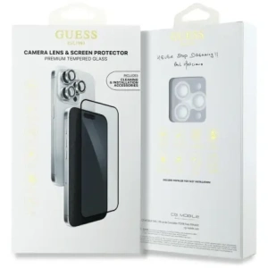 Kup Guess BP Rhinestone 2in1 Set aus gehärtetem Glas + Linsenschutz Apple iPhone 16 Pro Max Silber - GUE4394 - {ean13} - Sklep Home Screen