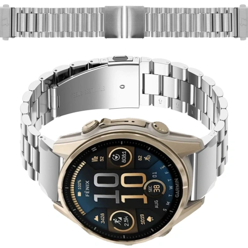 Kup Pasek ze stali nierdzewnej Bizon Strap Watch Aura do Smartwatcha 20 mm srebrny - BIZ8634 - {ean13} - Sklep Home Screen