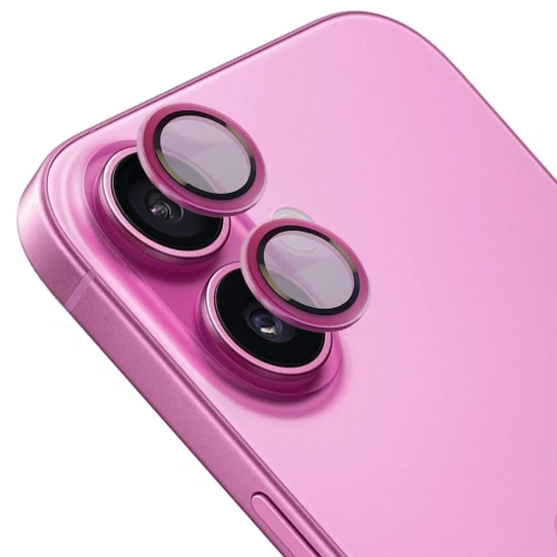 Buy Bizon Glass Snap Lens Apple iPhone 16 / 16 Plus pink frame - BIZ8635 - {ean13} - Home Screen Store Europe