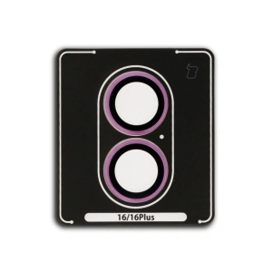 Buy Bizon Glass Snap Lens Apple iPhone 16 / 16 Plus pink frame - BIZ8635 - {ean13} - Home Screen Store Europe
