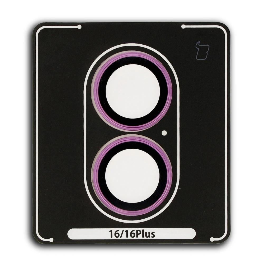 Szkło na aparat z aplikatorem Bizon Glass Snap Lens do Apple iPhone 16 / 16 Plus różowe