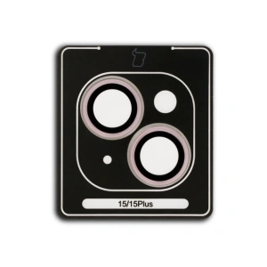 Buy Bizon Glass Snap Lens Apple iPhone 15 / 15 Plus light pink frame - BIZ8636 - {ean13} - Home Screen Store Europe