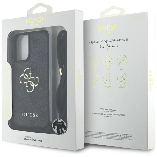 Kup Guess 4G Big Logo Cord Stap Crossbody Apple iPhone 16 schwarz - GUE4397 - {ean13} - Sklep Home Screen