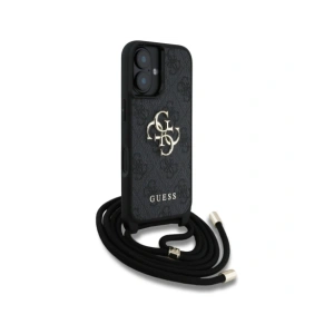 Kup Guess 4G Logo Mare Cord Stap Crossbody Apple iPhone 16 Plus negru - GUE4399 - {ean13} - Sklep Home Screen
