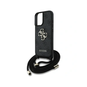 Kup Guess 4G Logo Mare Cord Stap Crossbody Apple iPhone 16 Plus negru - GUE4399 - {ean13} - Sklep Home Screen