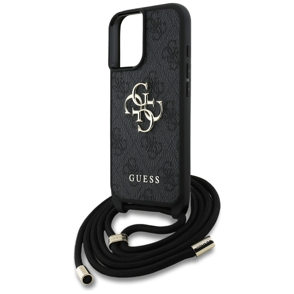 Etui Guess 4G Big Logo Cord Stap Crossbody do Apple iPhone 16 Plus czarny