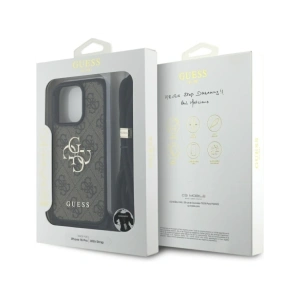 Kup Etui Guess 4G Big Logo Cord Stap Crossbody do Apple iPhone 16 Pro brązowy - GUE4400 - {ean13} - Sklep Home Screen