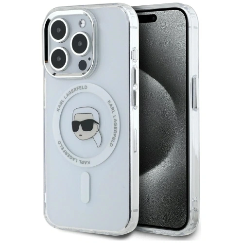 Kup Karl Lagerfeld IML Metall Karl Kopf MagSafe Apple iPhone 15 Pro Max weiß - KLD21954 - {ean13} - Sklep Home Screen