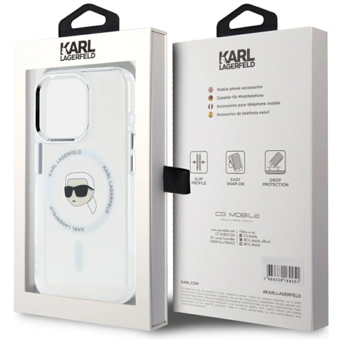 Kup Karl Lagerfeld IML Metal Karl Head MagSafe Apple iPhone 15 Pro Max alb - KLD21954 - {ean13} - Sklep Home Screen