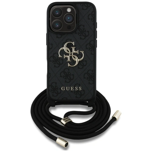 Kup Etui Guess 4G Big Logo Cord Stap Crossbody do Apple iPhone 16 Pro czarny - GUE4401 - {ean13} - Sklep Home Screen