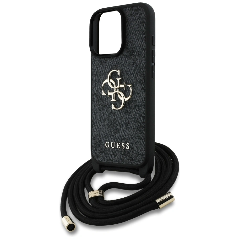 Etui Guess 4G Big Logo Cord Stap Crossbody do Apple iPhone 16 Pro czarny