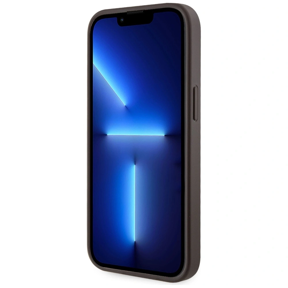 Etui Guess 4G Stripes z portfelem MagSafe do Apple iPhone 15 brązowy