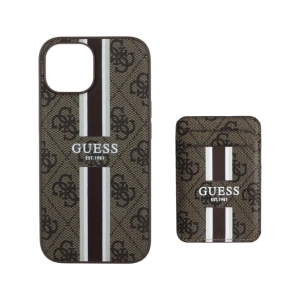 Kup Guess 4G Streifen MagSafe Geldbörse Apple iPhone 15 braun - GUE4404 - {ean13} - Sklep Home Screen