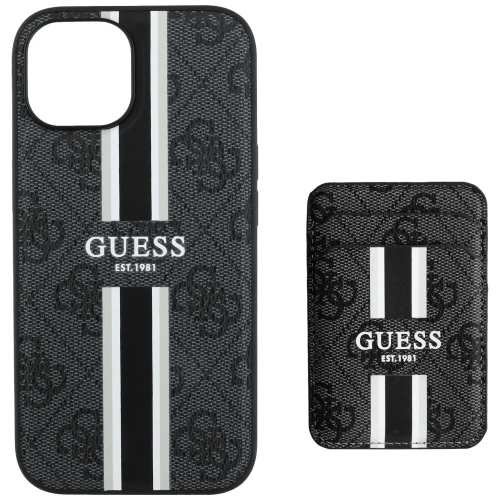 Kup Guess 4G Stripes MagSafe Peněženka Apple iPhone 15 černá - GUE4405 - {ean13} - Sklep Home Screen