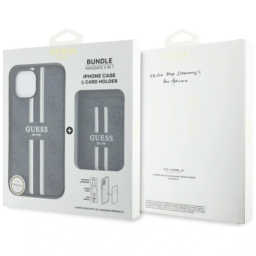 Kup Guess 4G Csíkos MagSafe Pénztárca Apple iPhone 15 fekete - GUE4405 - {ean13} - Sklep Home Screen