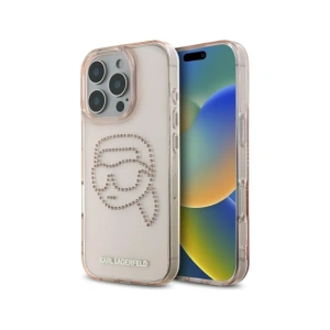 Buy Karl Lagerfeld IML Rhinestones Karl Head Apple iPhone 16 Pro pink - KLD21958 - {ean13} - Home Screen Store Europe
