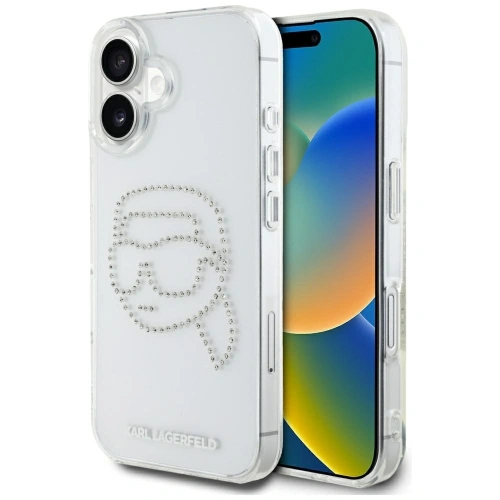 Buy Karl Lagerfeld IML Rhinestones Karl Head Apple iPhone 16 clear - KLD21959 - {ean13} - Home Screen Store Europe