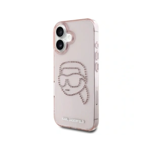 Kup Etui Karl Lagerfeld IML Rhinestones Karl Head do Apple iPhone 16 różowy - KLD21960 - {ean13} - Sklep Home Screen