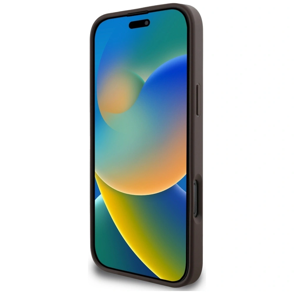 Etui Guess 4G Stripes z portfelem MagSafe do Apple iPhone 16 Pro Max brązowy