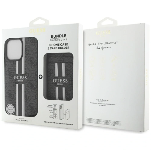Kup Guess 4G Streifen MagSafe Geldbörse Apple iPhone 16 Pro Max schwarz - GUE4407 - {ean13} - Sklep Home Screen
