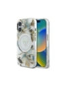 Guess Glitter Flowers Triangle Buttons MagSafe Apple iPhone 16 white