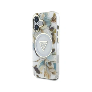 Kup Guess Flori Sclipitoare butoane Triunghi MagSafe Apple iPhone 16 alb - GUE4408 - {ean13} - Sklep Home Screen
