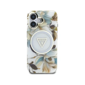 Kup Guess Flori Sclipitoare butoane Triunghi MagSafe Apple iPhone 16 alb - GUE4408 - {ean13} - Sklep Home Screen