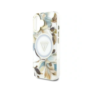 Kup Guess Glitzerblumen Dreiecks-Tasten MagSafe Apple iPhone 16 weiß - GUE4408 - {ean13} - Sklep Home Screen