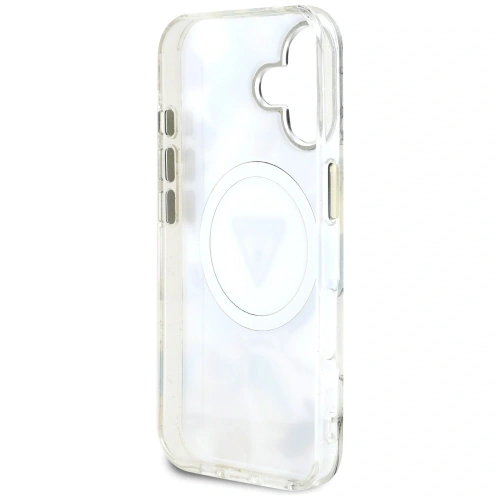 Kup Guess Flori Sclipitoare butoane Triunghi MagSafe Apple iPhone 16 alb - GUE4408 - {ean13} - Sklep Home Screen