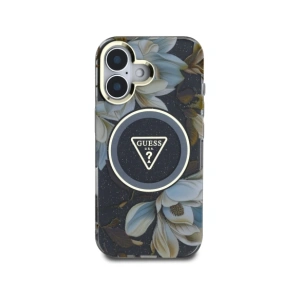 Kup Guess Glitzerblumen Dreieck Knöpfe MagSafe Apple iPhone 16 schwarz - GUE4409 - {ean13} - Sklep Home Screen