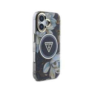Kup Guess Glitzerblumen Dreieck Knöpfe MagSafe Apple iPhone 16 schwarz - GUE4409 - {ean13} - Sklep Home Screen