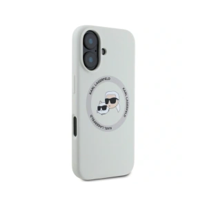 Kup Karl Lagerfeld Szilikon Dupla Fejek és Kör MagSafe Apple iPhone 16 bézs - KLD21961 - {ean13} - Sklep Home Screen
