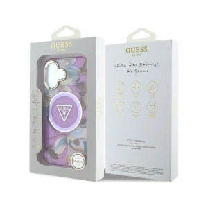 Kup Guess Csillogó Virágok Háromszög Gombok MagSafe Apple iPhone 16 lila - GUE4410 - {ean13} - Sklep Home Screen