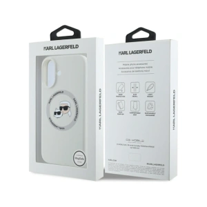 Kup Karl Lagerfeld Szilikon Dupla Fejek és Kör MagSafe Apple iPhone 16 bézs - KLD21961 - {ean13} - Sklep Home Screen