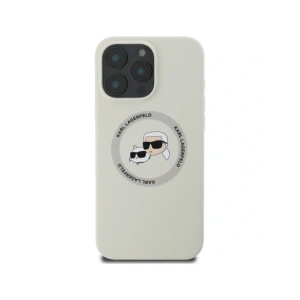 Kup Etui Karl Lagerfeld Silicone Double Heads And Circle MagSafe do Apple iPhone 16 Pro beżowy - KLD21962 - {ean13} - Sklep Home Screen