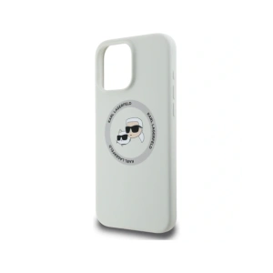 Kup Etui Karl Lagerfeld Silicone Double Heads And Circle MagSafe do Apple iPhone 16 Pro beżowy - KLD21962 - {ean13} - Sklep Home Screen