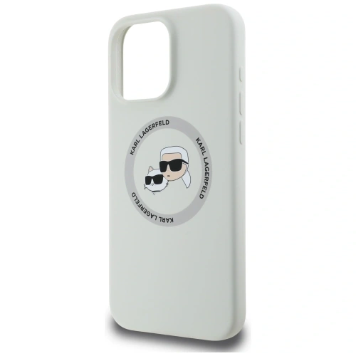 Kup Etui Karl Lagerfeld Silicone Double Heads And Circle MagSafe do Apple iPhone 16 Pro beżowy - KLD21962 - {ean13} - Sklep Home Screen