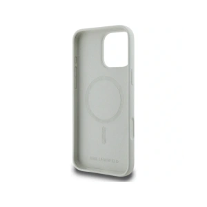 Kup Etui Karl Lagerfeld Silicone Double Heads And Circle MagSafe do Apple iPhone 16 Pro beżowy - KLD21962 - {ean13} - Sklep Home Screen