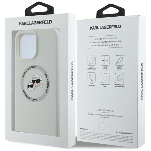 Kup Karl Lagerfeld Capace din silicon cu două capete și cerc MagSafe Apple iPhone 16 Pro bej - KLD21962 - {ean13} - Sklep Home Screen