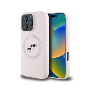 Buy Karl Lagerfeld Silicone Double Heads And Circle MagSafe Apple iPhone 16 Pro pink - KLD21965 - {ean13} - Home Screen Store Europe