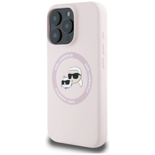 Kup Karl Lagerfeld Silikonové dvojité hlavy a kruh MagSafe Apple iPhone 16 Pro růžový - KLD21965 - {ean13} - Sklep Home Screen