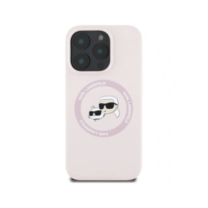 Kup Etui Karl Lagerfeld Silicone Double Heads And Circle MagSafe do Apple iPhone 16 Pro różowy - KLD21965 - {ean13} - Sklep Home Screen